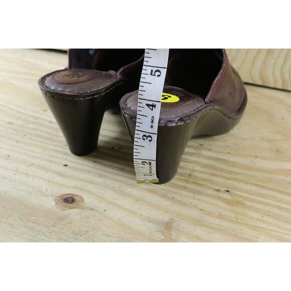 New Born Shoes Womens Sz 9 Brown Soft Leather 39 Mules Clogs Wedge Slip Ons - Picture 6 of 11